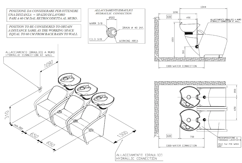 schema tecnico allacciamento lavatesta John Lapo