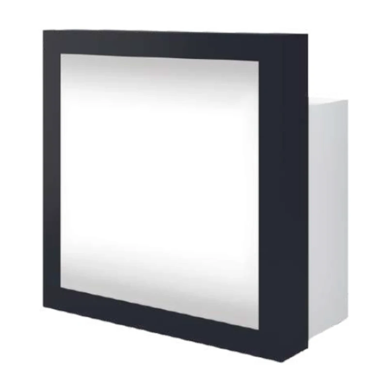 reception per parrucchieri con frontale illuminato