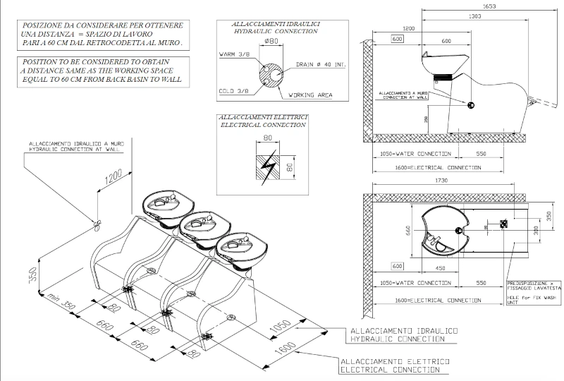 schema allacciamento lavatesta artemisia per parrucchieri