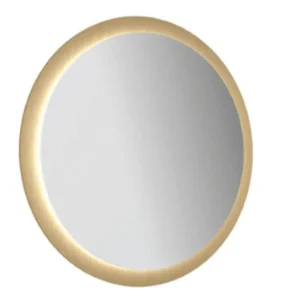 specchio per parrucchieri rotondo color oro