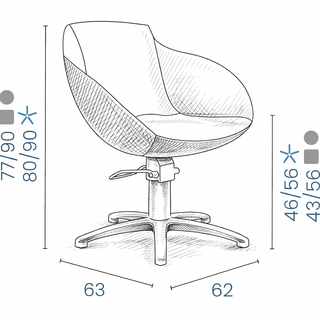 dimensioni poltrona parrucchieri Matilde