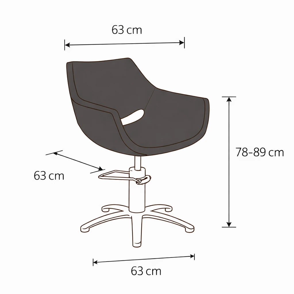 dimensioni poltrona Joy per parrucchieri