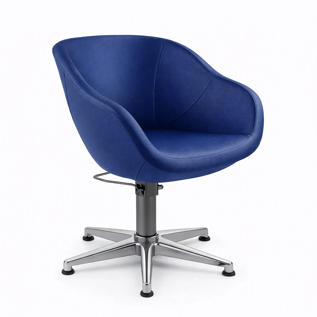 poltrona per parrucchieri con base a stella