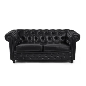 divano chester per barbieri nero