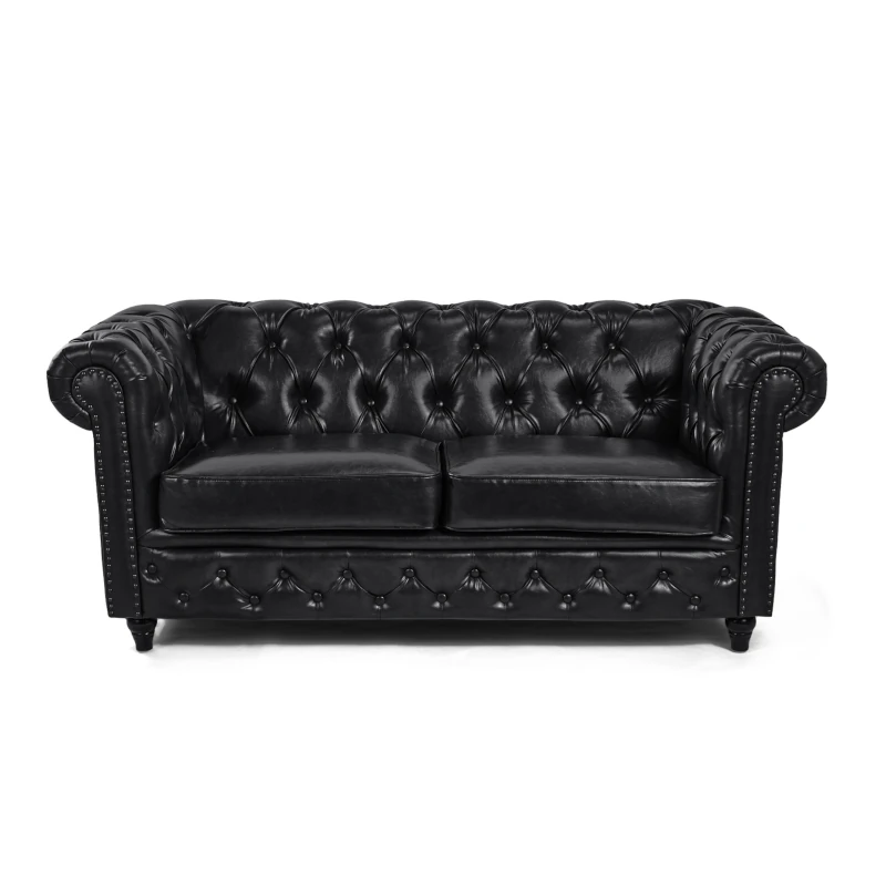 divano chester per barbieri nero